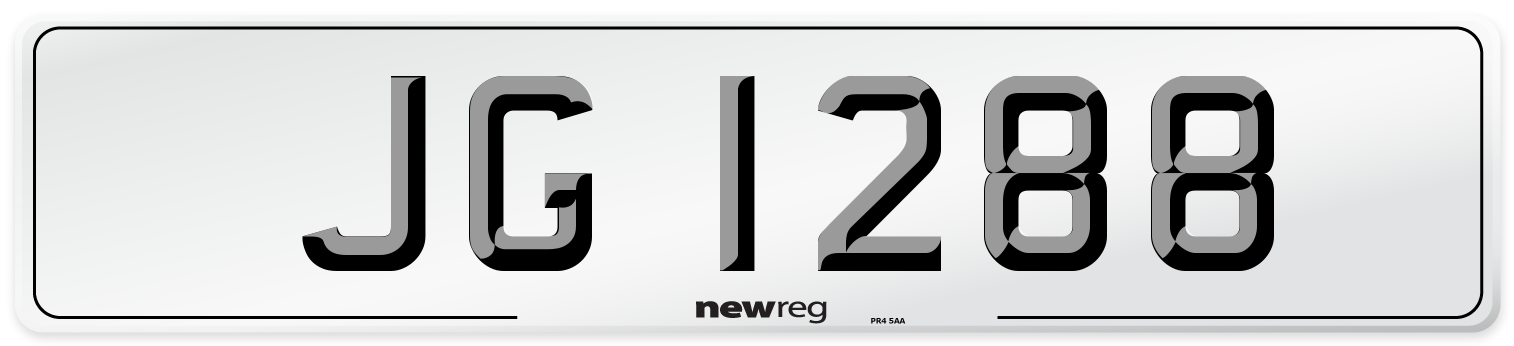 JG 1288 Number Plate from New Reg